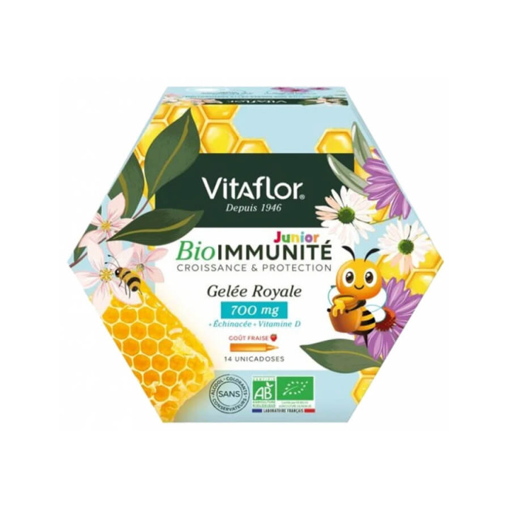Vitaflor BioImmunité Organic Royal Jelly 700 mg Junior 14 Unicadoses