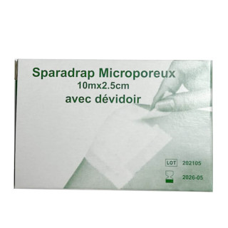 Microporous plaster 10m x 2.5cm with dispenser