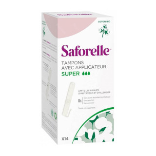 Saforelle 14 tampons avec applicateurs Super Coton Bio 3700399100332