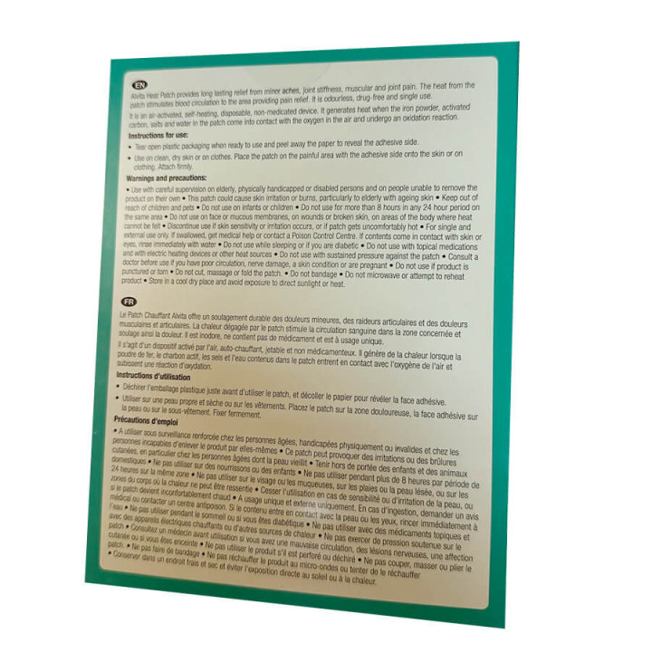 Alvita patch adhésif autochauffant boite de 4 patchs