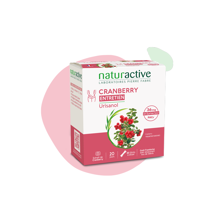 Naturactive Urisanol Cranberry 36mg boîte de 20 sticks