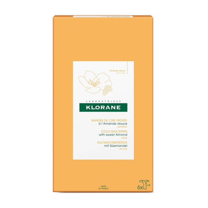 Klorane 6 Double Cold Wax Strips with Sweet Almond