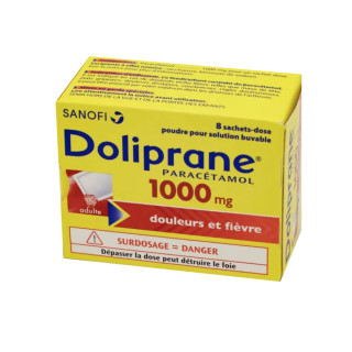 Sanofi Doliprane 1000 mg powder for drinkable solution 8 dose sachets
