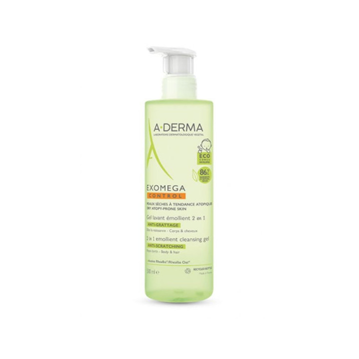 Aderma Exomega Emollient Hair and Body Wash pump Bottle 500ML
