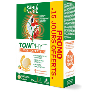 Santé Verte Toniphyt Boost Energie Effervescent Orange 30 comprimés + 15 offerts 3700695203225