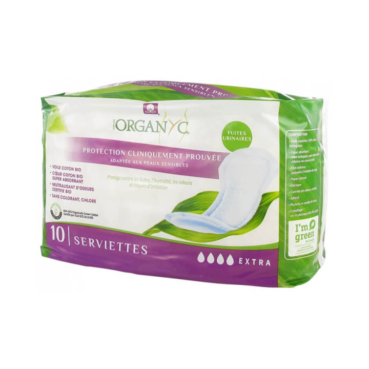 Organyc Urinary Leakage Extra 10 Organic Pads