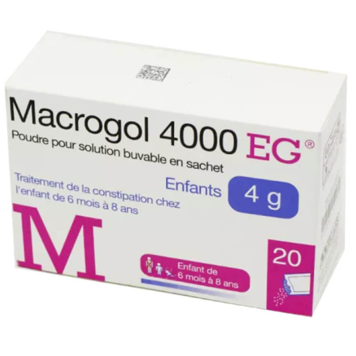 Macrogol 4000 EG Enfant Powder Oral Solution 4 g Box of 20 sachets