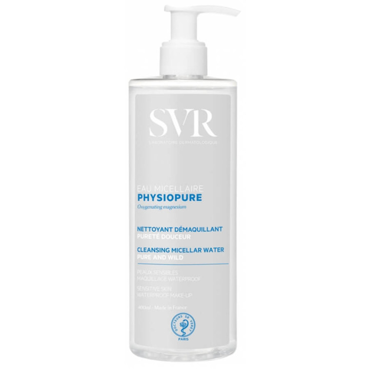 SVR Physiopure Eau Micellaire Eau Nettoyante Démaquillante Pureté Douceur 400 ml 3401381330255