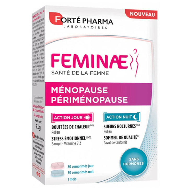 Forté Pharma Feminae Ménopause Périménopause Jour & Nuit 60 Comprimés 3700221303023