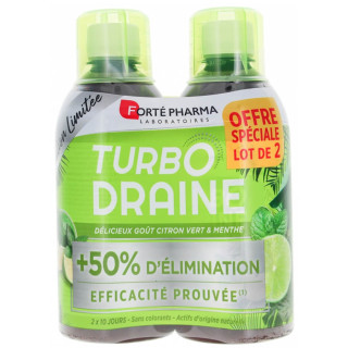 Forté Pharma TurboDraine Minceur Set of 2 x 500 ml Lime/Mint Flavor