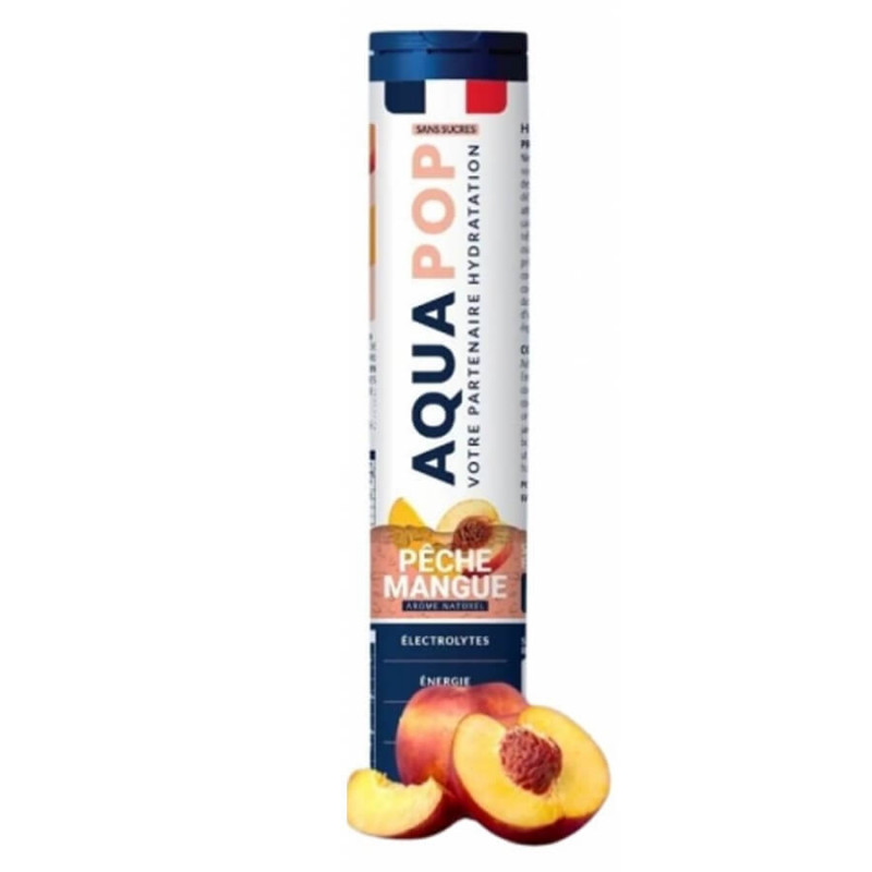 Aquapop Pêche mangue Hydratation et Récupération 20 Comprimés Effervescents 3770020165108 Aquapop Pêche mangue Hydratation et Récupération 20 Comprimés Effervescents 3770020165108