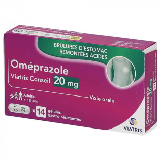 Omeprazole Mylan Conseil 20 mg 14 capsules