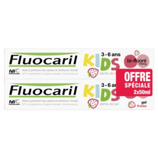 Fluocaril Kids Toothpaste 3-6 years. Strawberry gel Tube 2 x 50ML