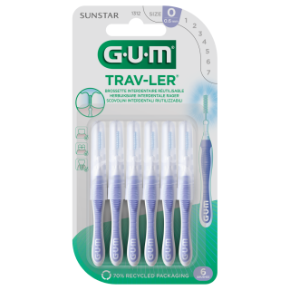 TRAV-LER 1312 GUM 6 Brossettes Interdentaires 0.6 mm