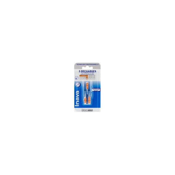 Inava Refill Narrow orange interdental brush. 3 units
