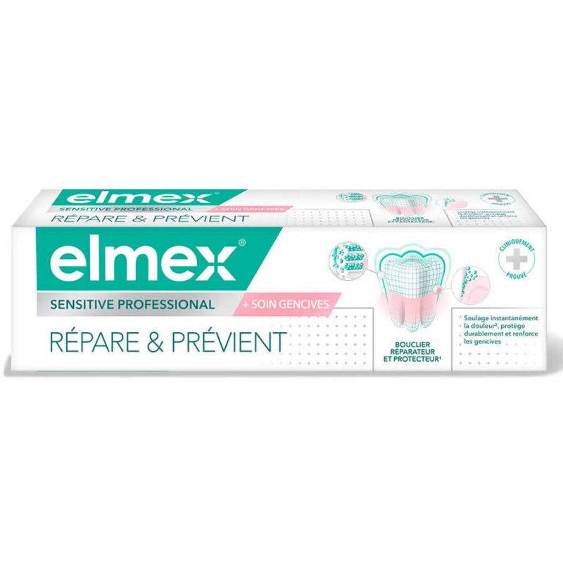 Elmex Sensitive Professional Répare & Prévient + Soin Gencives 75 ml 8718951650763 Elmex Sensitive Professional Répare & Prévient + Soin Gencives 75 ml 8718951650763