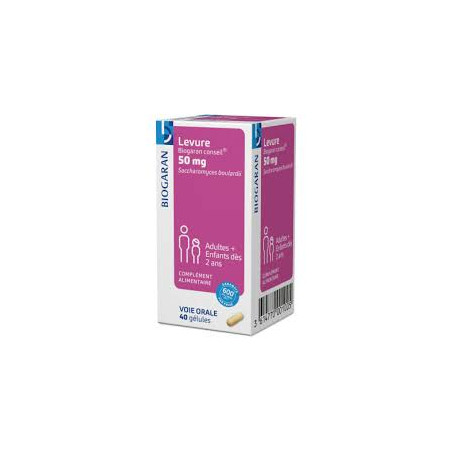 Biogaran Levure 50mg adulte et enfant 40 gélules