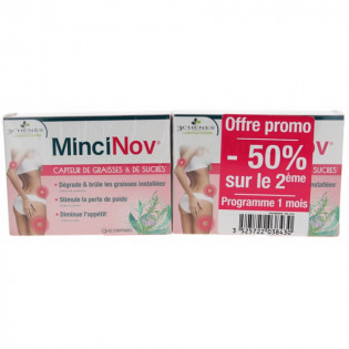 Les 3 Chênes MinciNov Capteur de Graisses & de Sucres Lot de 2 x 60 Comprimés 3525722038430