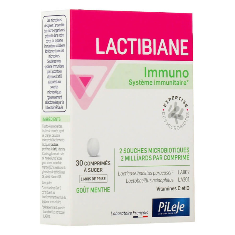 Pileje Lactibiane Immuno 30 comprimés à sucer 3701145600182 Pileje Lactibiane Immuno 30 comprimés à sucer 3701145600182
