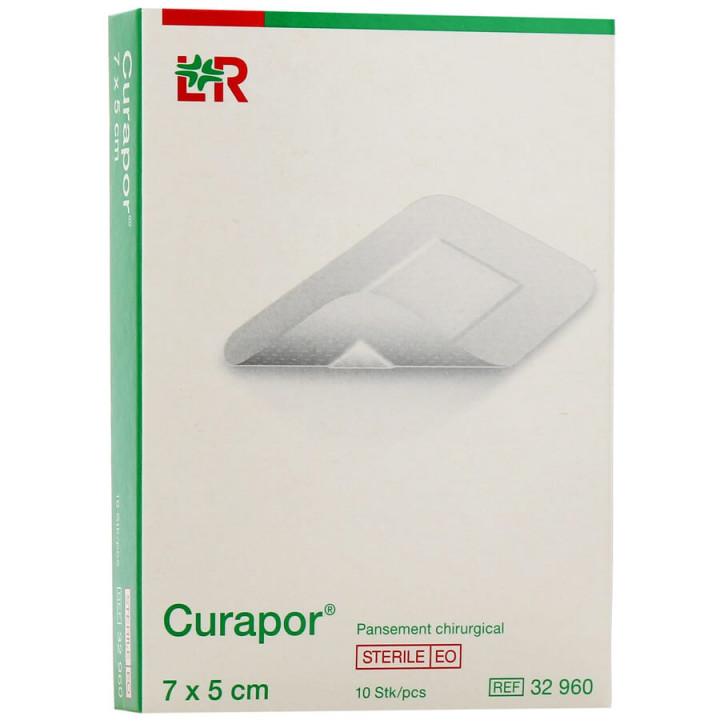 Lohmann Curapor Sterile Surgical Dressing 7 x 5 cm box of 10