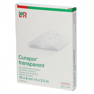 Lohmann Curapor Transparent Sterile Surgical Dressing 10 x 8 cm box of 10