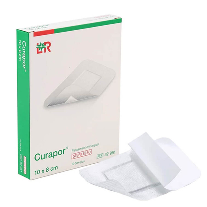 Lohmann Curapor Sterile Surgical Dressing 10 x 8 cm box of 10