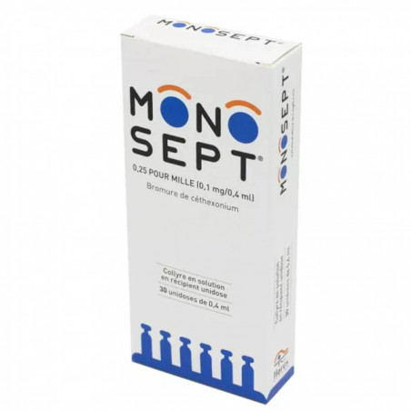 Monosept 0,25 pour mille Collyre 30 unidoses 3400936366848