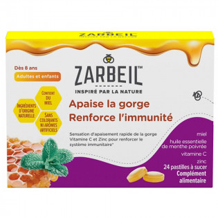 Zarbeil Gorge et Immunité 24 Pastilles à Sucer 3574661772387
