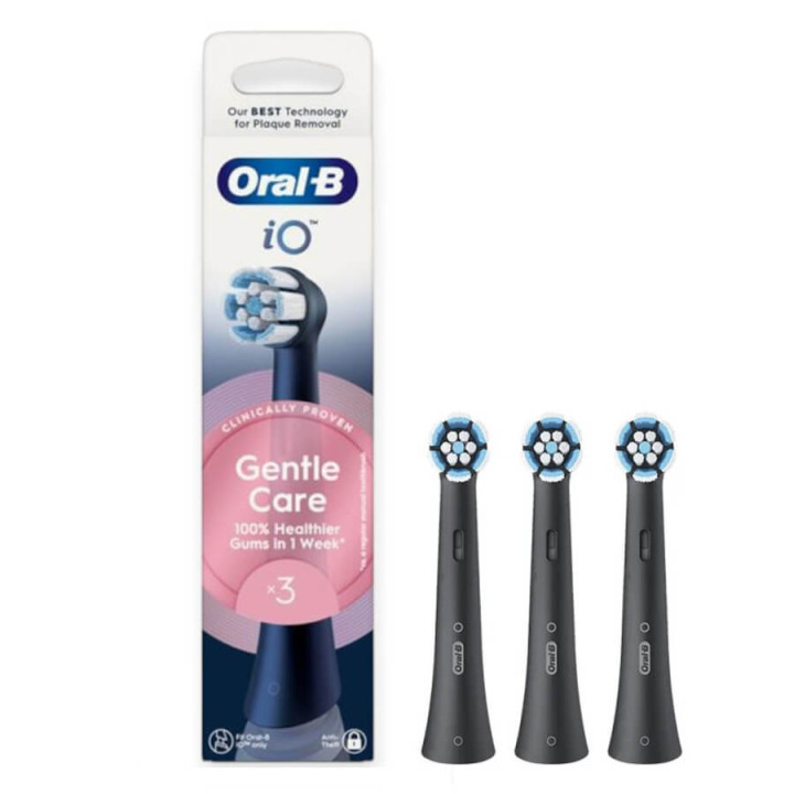 Oral B iO Gentle Care Replacement Brushes 3 Black
