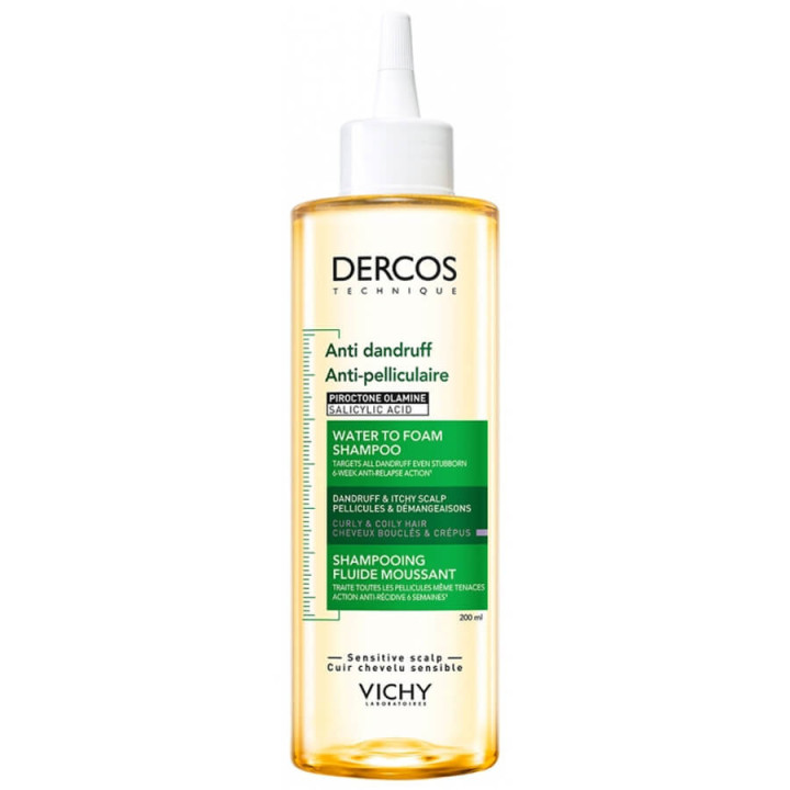 Vichy Dercos Anti-Dandruff Foaming Fluid Shampoo Curly & Frizzy Hair 200 ml