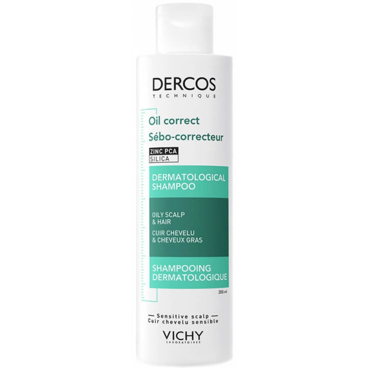 Vichy Dercos Shampoing Dermatologique Sebo-Correcteur Cuir Chevelu & Cheveux Gras 200 ml 3337875874366