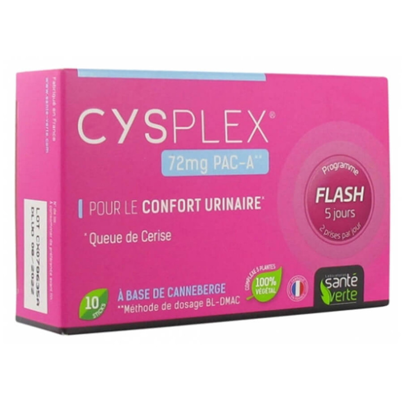 Santé Verte Cysplex confort urinaire 10 sticks 3700695220703