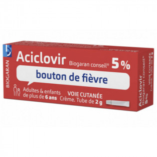 Aciclovir Biogaran 5% fever blister 2 gr tube