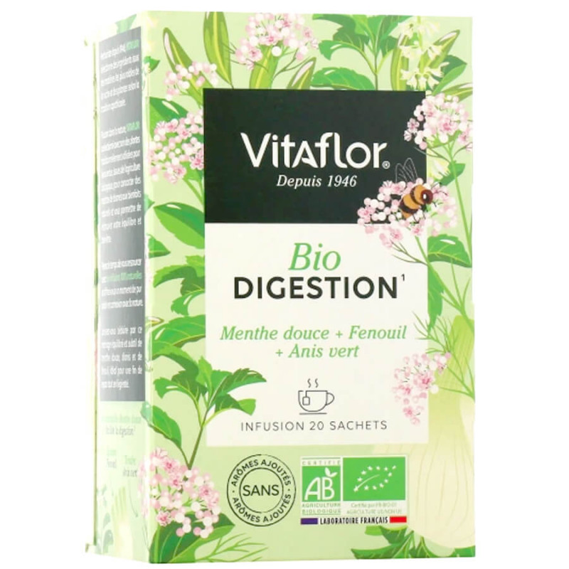 Vitaflor Digestion Tisane Bio 20 sachets 3665045000360 Vitaflor Digestion Tisane Bio 20 sachets 3665045000360
