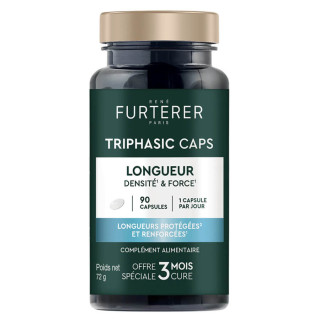 Rene Furterer Triphasic Caps Longueur Densité et Force Cheveux Abîmés Cassants 90 Capsules 3282770400588