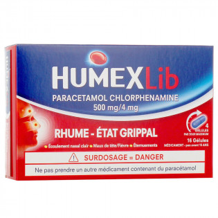 HumexLib Cold and Flu 500/4 mg 16 Capsules