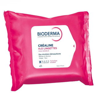 Bioderma Créaline H2O Lingettes Dermatologiques 25 Lingettes 3701129811894