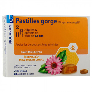 Biogaran Conseil Pastilles Gorge Miel Citron 20 pastilles 3614770000725