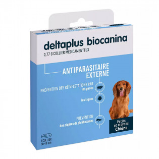 Biocanina Deltaplus Collier Anti Puces et Tiques pour Petits et Moyens Chiens 1 Collier 3661729027272