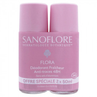 Sanoflore Déodorant Fraîcheur 48H Flora Roll-On Bio Lot de 2 x 50 ml 3701673203855