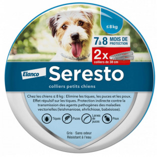 Seresto Collier Antiparasitaire Petits Chiens moins de 8 kg 2 Colliers 4007221053743
