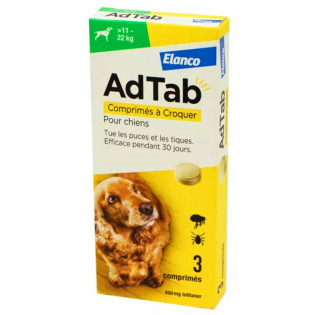 AdTab Comprimés à croquer pour Chiens de 11-22 Kg 3 comprimés 5420036974253