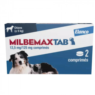 MilbemaxTab vermifuge chiens dès 5 kg 2 comprimés 5420036926382
