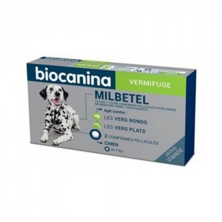 Biocanina Milbetel Vermifuge Chien +5 kg 2 comprimés 3661729025223