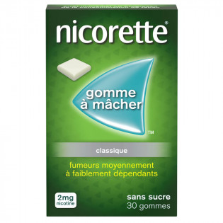 Nicorette Gomme 2mg goût original sans sucre par 30 3400937630986