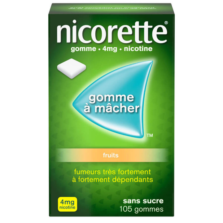 Nicorette Gum 4mg fruit taste without sugar per 105