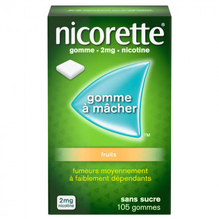NICORETTE 2MG FRUIT SUGAR FREE 105 GUMS