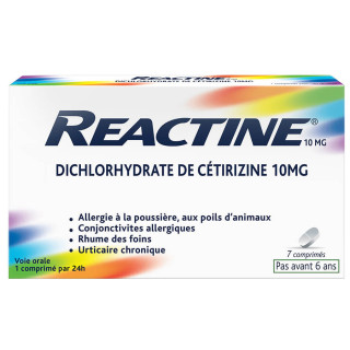 Reactine 10mg Allergie 7 comprimés 3400938021318