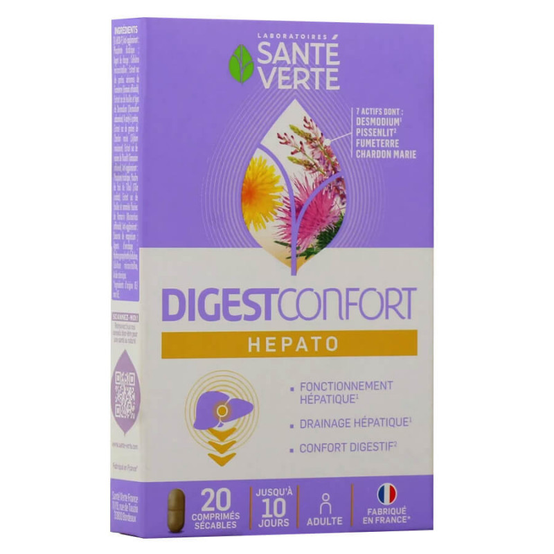 Santé Verte DigestConfort Hepato 20 comprimés 3700695201450 Santé Verte DigestConfort Hepato 20 comprimés 3700695201450