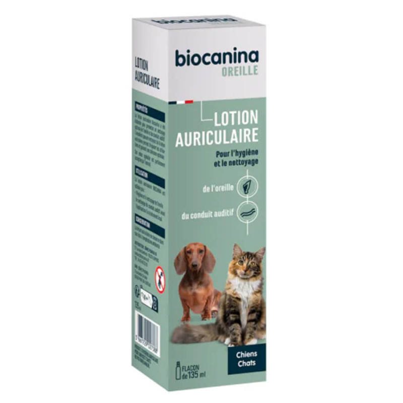 Biocanina Oreille Lotion Auriculaire Chiens et Chats flacon 135 ml 3661729027388